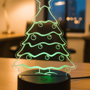 Decoración personalizable con base LED de colores